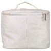 Bolsa de toalete redonda de biscoito cinza