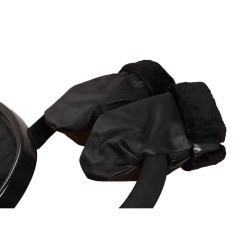 Paseo mittens preto de couro