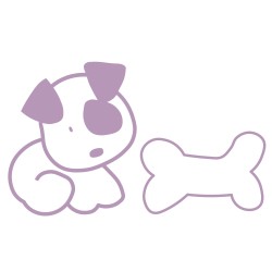 Decorative vinyl dog with huesito