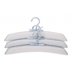 Set of 3 hangers lined Fabric White Point Celestial