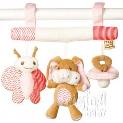 Pink bunny rattle little friends