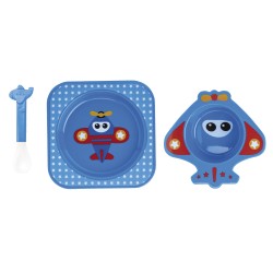 Novas loiça para microondas 4pieces fun azul