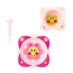 Novas loiça para microondas 4pieces fun rosa