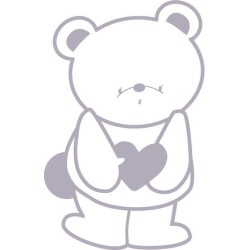Vinyl decorative bear and heart