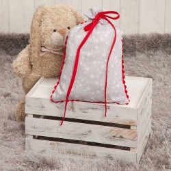 Snack Bag Gray Red Stars
