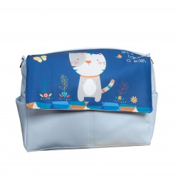 Bolsa de couro azul kitty